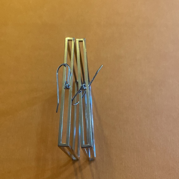 Saint Laurent Double Square Hoop Earrings in Metal - Picture 6 of 8